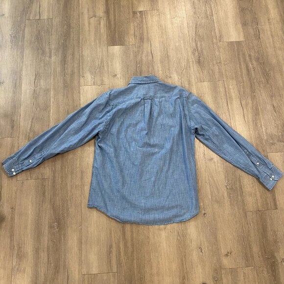 Lands’ End Men’s Blue Chambray Button Down Shirt Medium Traditional Fit 100% Cot - Picture 8 of 8